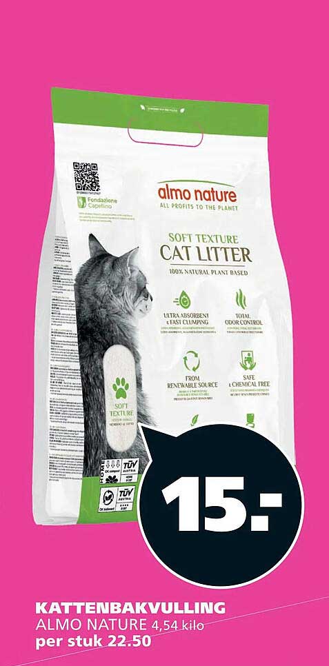 KATTENBAKVULLING ALMO NATURE 4,54 kilo per stuk