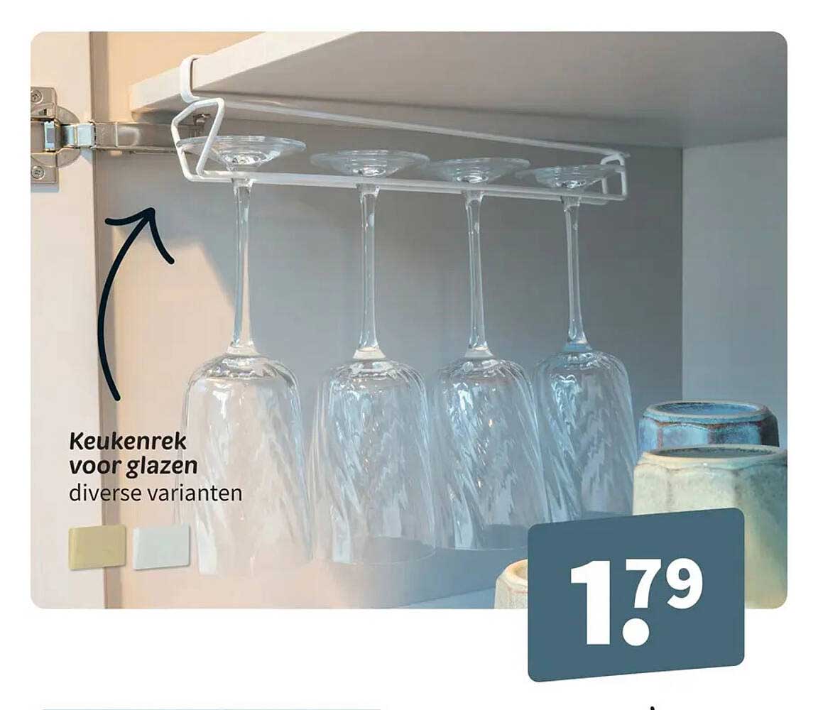 Keukenrek voor glazen diverse varianten