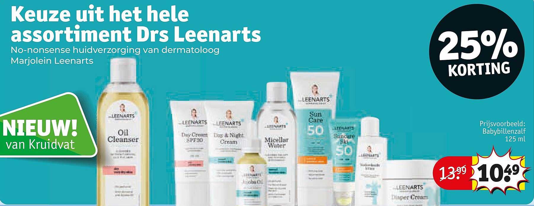 Keuze uit het hele assortiment Drs Leenarts 25% korting