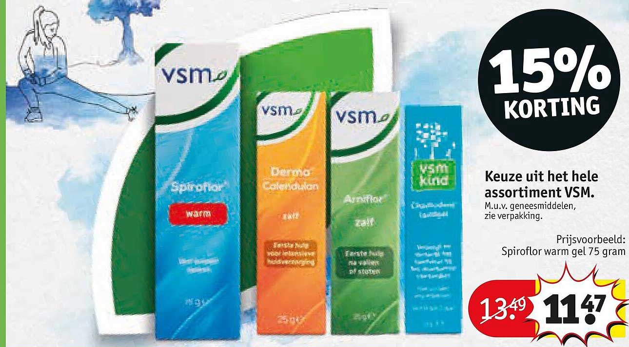 Keuze uit het hele assortiment VSM. 15% KORTING