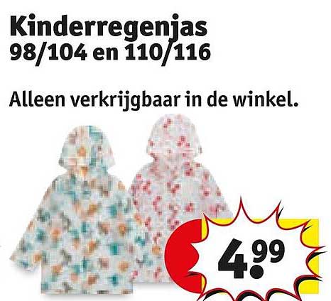 Kinderegenjas 98/104 en 110/116
