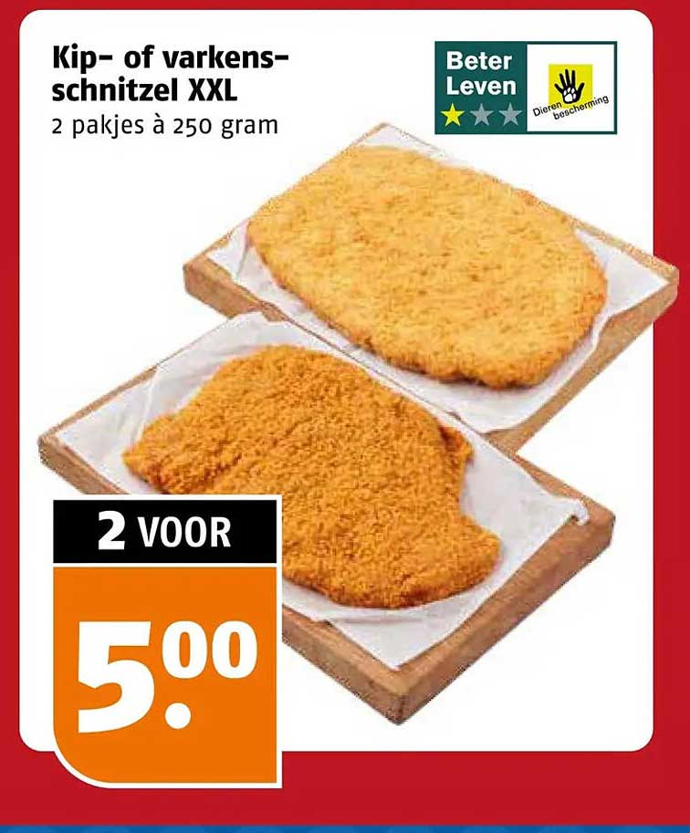Kip- of varkens-schnitzel XXL