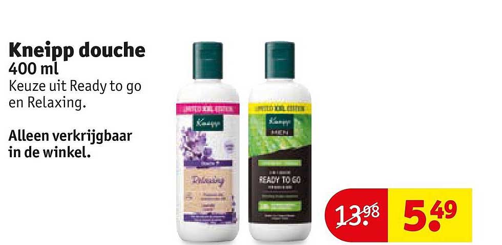 Kneipp douche 400 ml Keuze uit Ready to go en Relaxing.