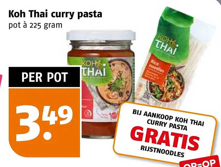 Koh Thai curry pasta pot à 225 gram GRATIS rijstnoodles