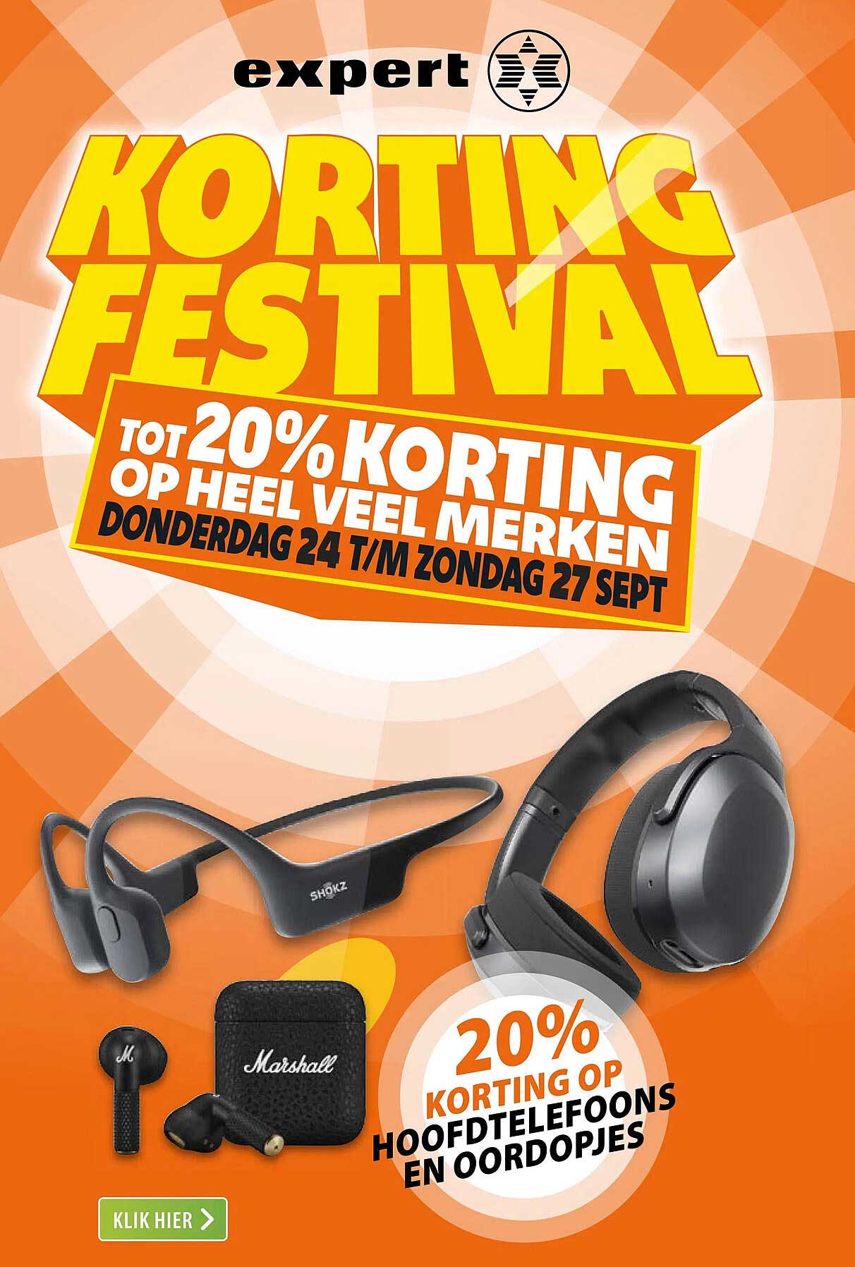 KORTING FESTIVAL tot 20% korting op heel veel merken