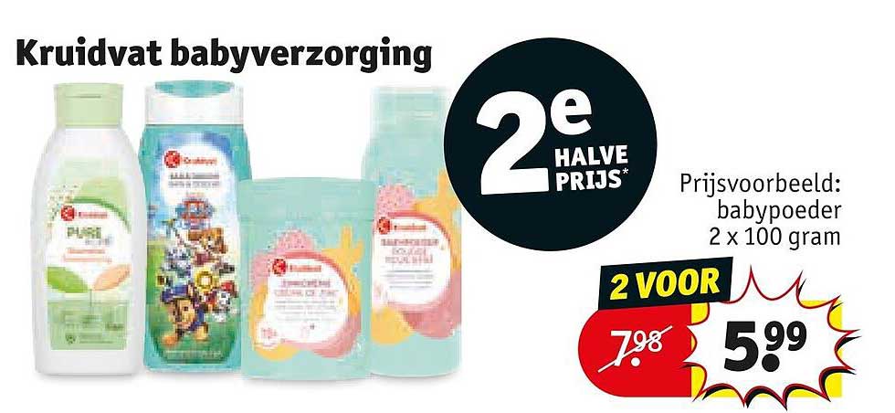 Kruidvat babyverzorging 2e halve prijs