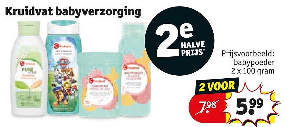 Kruidvat babyverzorging 2e halve prijs