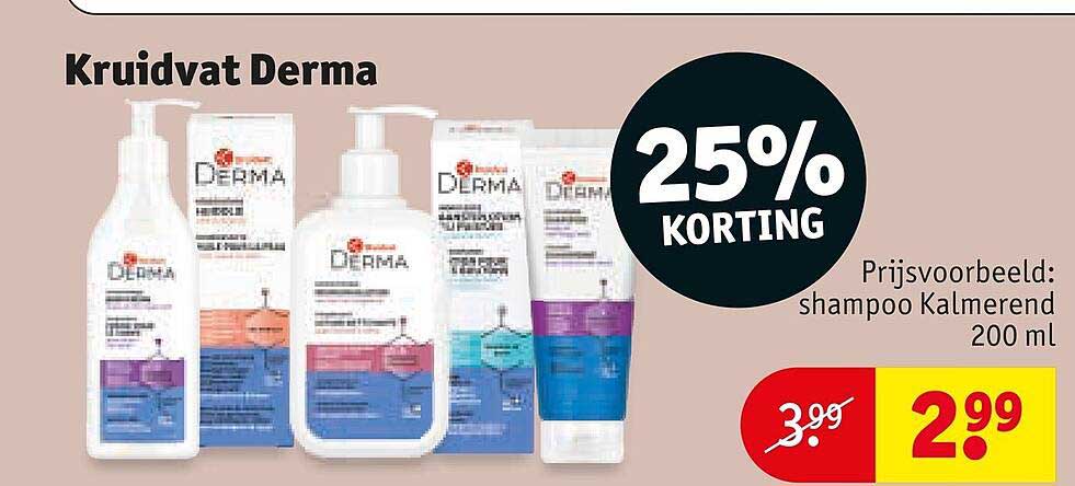Kruidvat Derma 25% korting