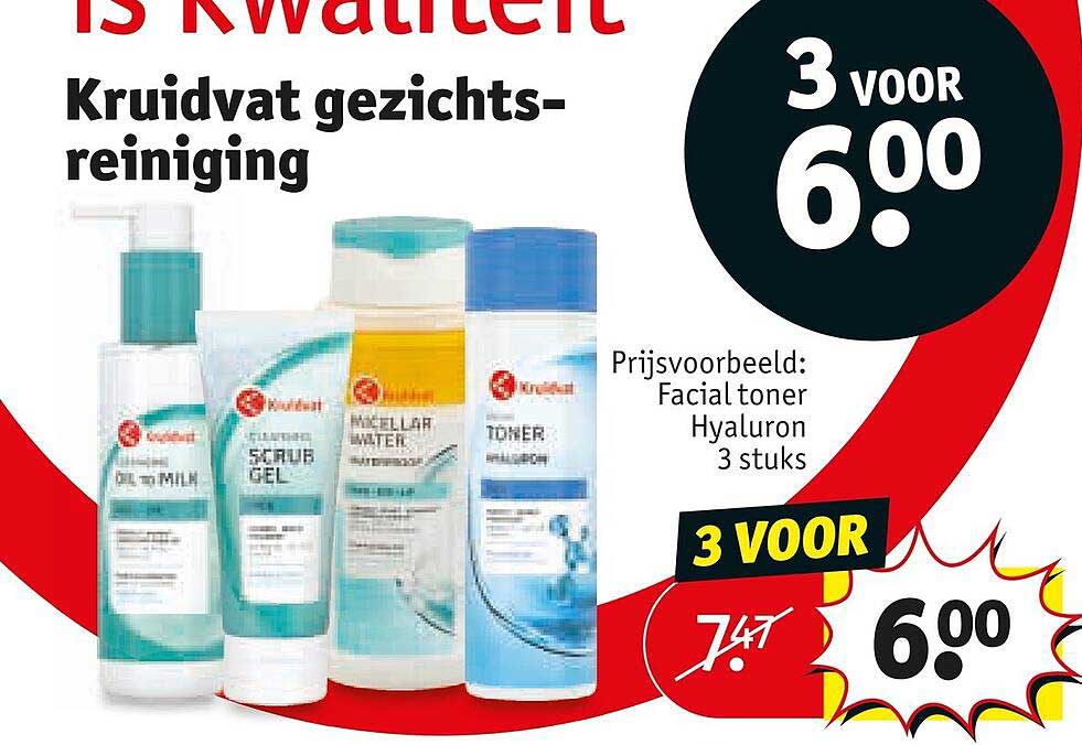 Kruidvat gezichts-reiniging 3 voor 6.00