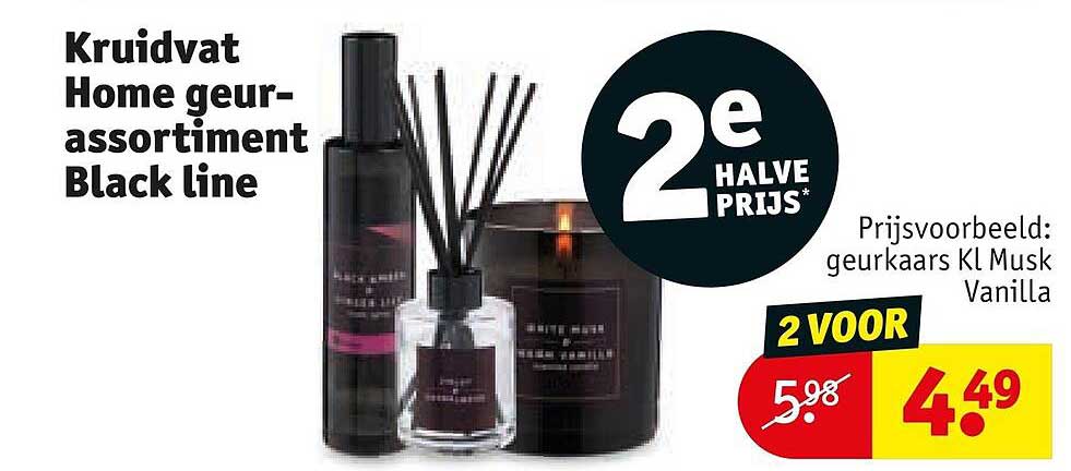 Kruidvat Home geur-assortiment Black line 2e halve prijs