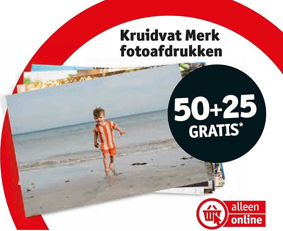 Kruidvat Merk fotoafdrukken 50+25 GRATIS*