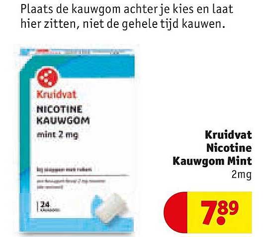 Kruidvat Nicotine Kauwgom Mint 2mg