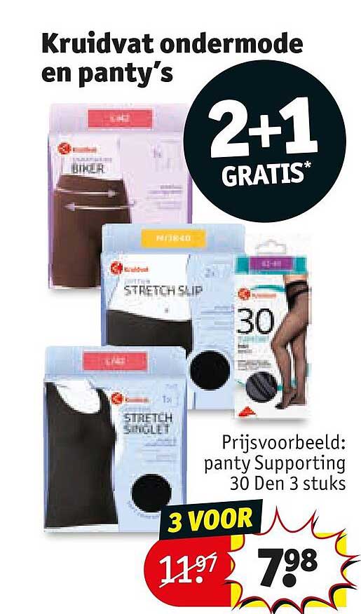 Kruidvat ondermode en panty's 2+1 GRATIS*