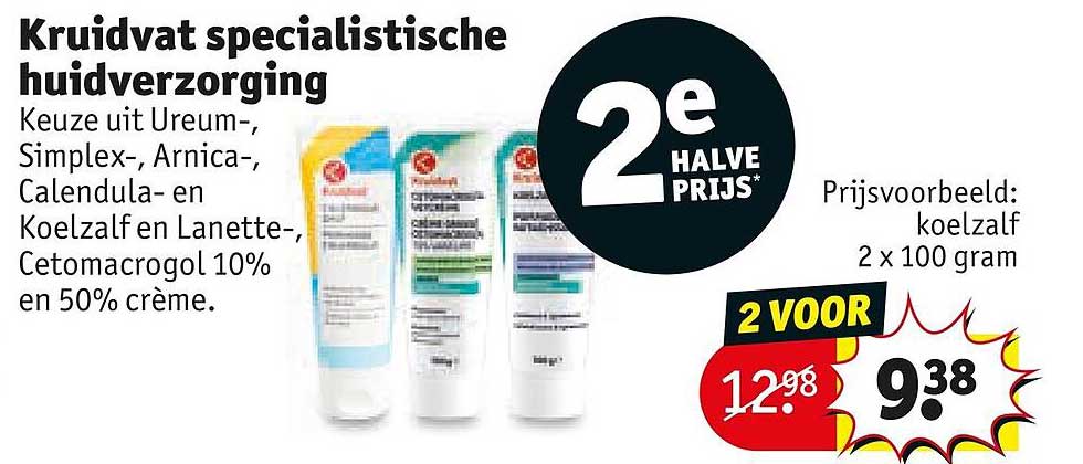Kruidvat specialistische huidverzorging 2e halve prijs