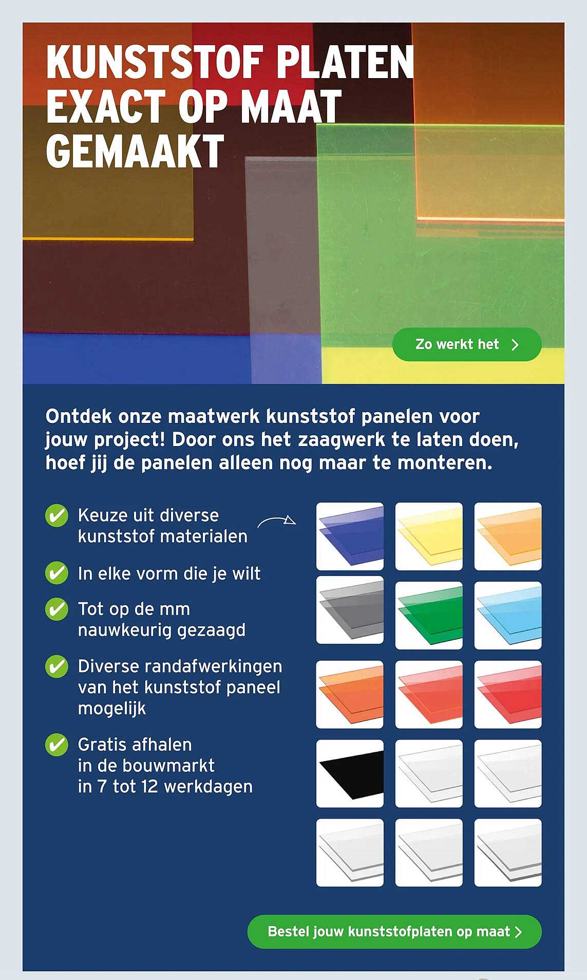 KUNSTSTOF PLATEN EXACT OP MAAT GEMAAKT