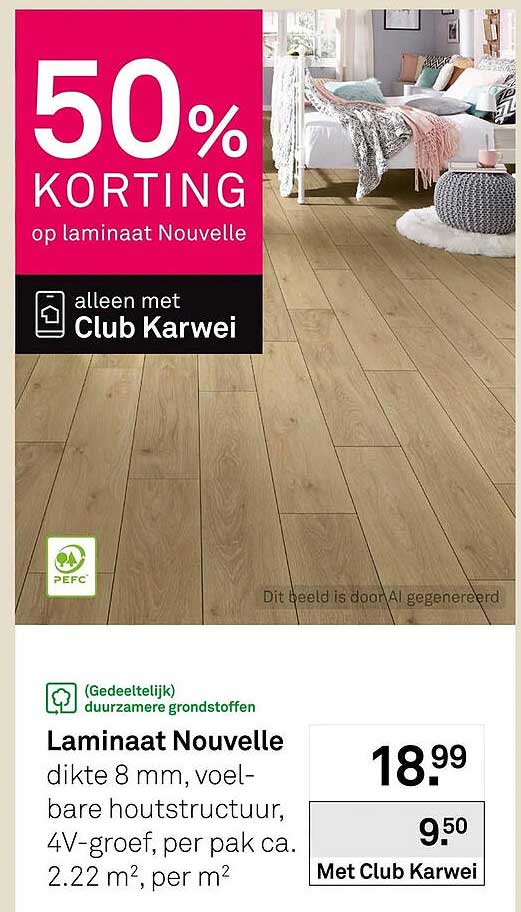 Laminaat Nouvelle 50% korting op laminaat Nouvelle alleen met Club Karwei