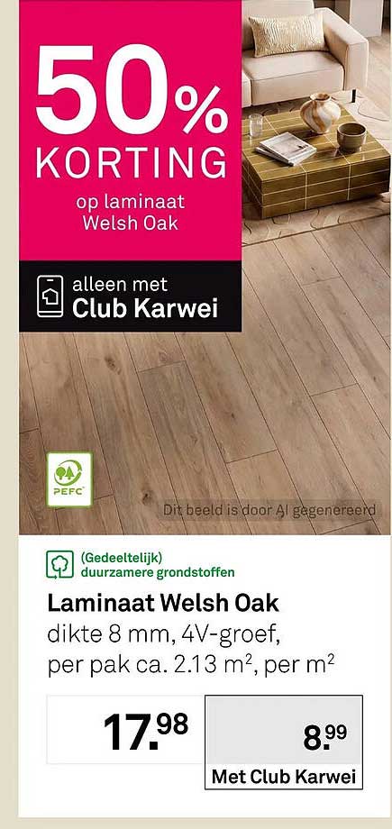 Laminaat Welsh Oak 50% korting op laminaat Welsh Oak