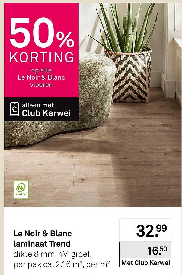 Le Noir & Blanc laminaat Trend 50% KORTING op alle Le Noir & Blanc vloeren alleen met Club Karwei