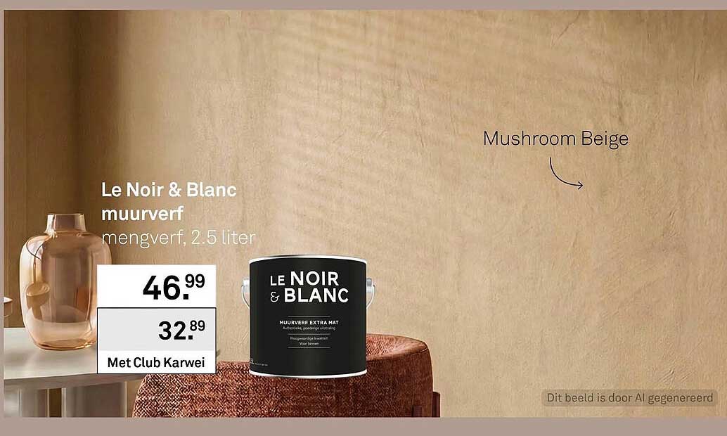 Le Noir & Blanc muurverf mengverf, 2,5 liter