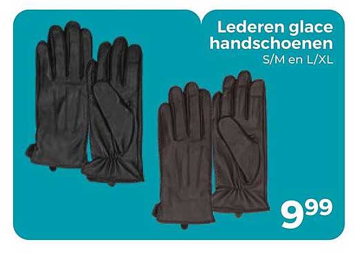 Lederen glace handschoenen S/M en L/XL