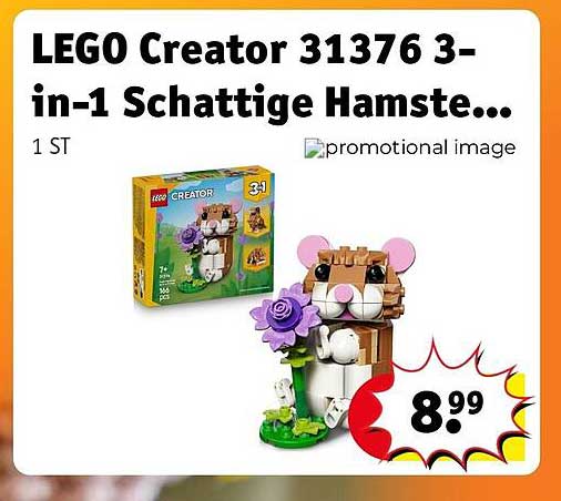 LEGO Creator 31376 3-in-1 Schattige Hamste...
