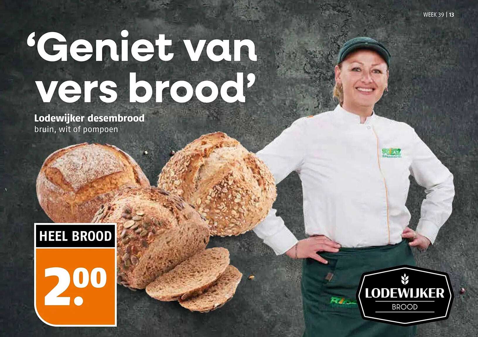 Lodewijker desembrood bruin, wit of pompoen