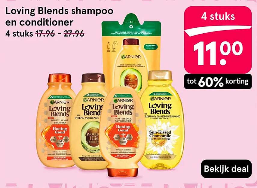 Loving Blends shampoo en conditioner 4 stuks tot 60% korting
