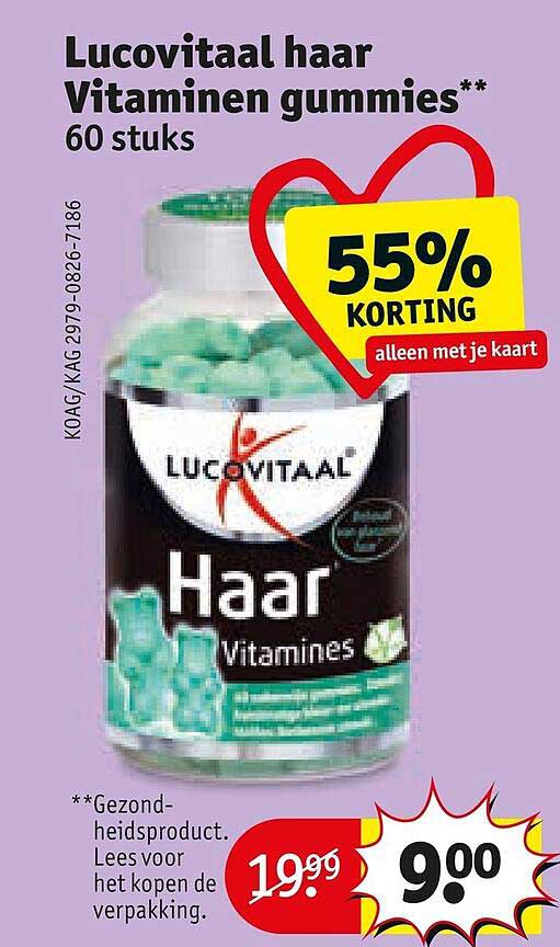 Lucovitaal haar Vitaminen gummies 60 stuks 55% KORTING