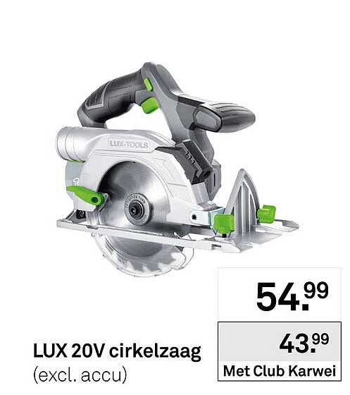 LUX 20V cirkelzaag (excl. accu)