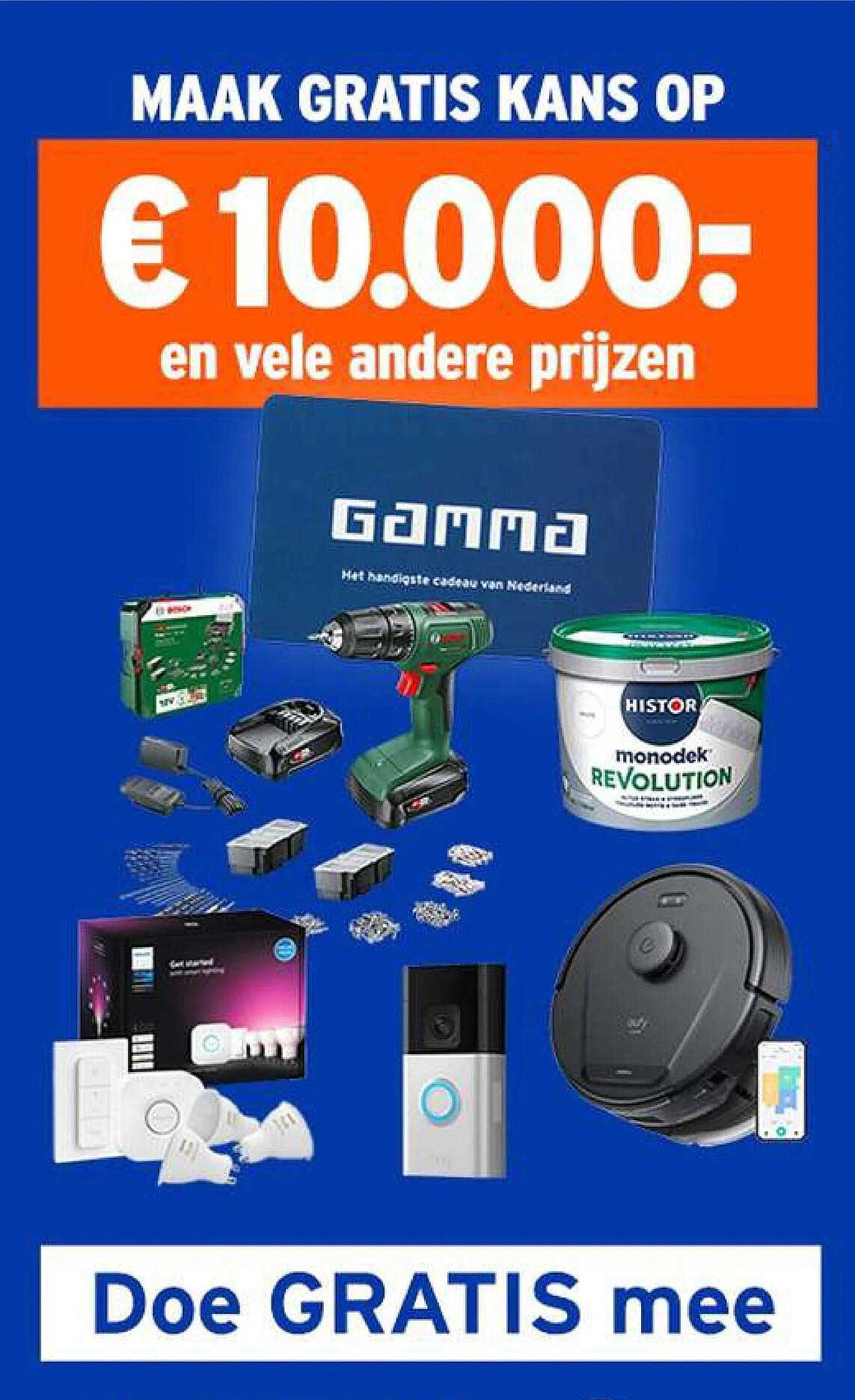 MAAK GRATIS KANS OP € 10.000,- en vele andere prijzen Doe GRATIS mee