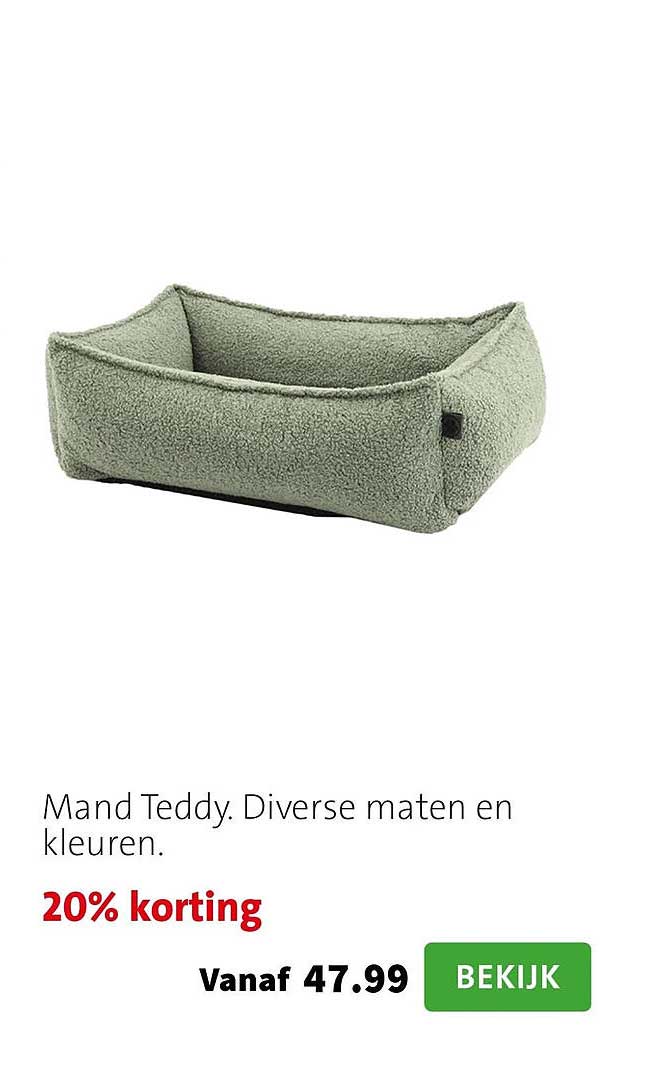 Mand Teddy. Diverse maten en kleuren. 20% korting
