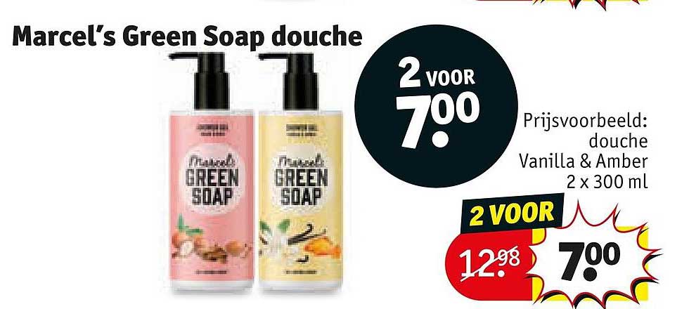 Marcel’s Green Soap douche 2 voor 7.00
