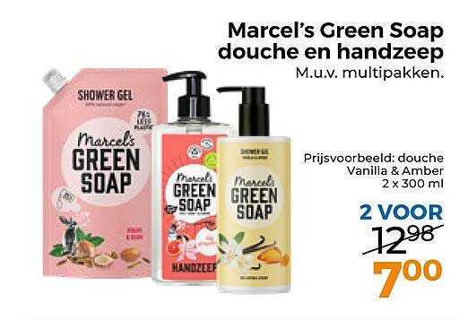 Marcel's Green Soap douche en handzeep. M.u.v. multipakken. 2 VOOR