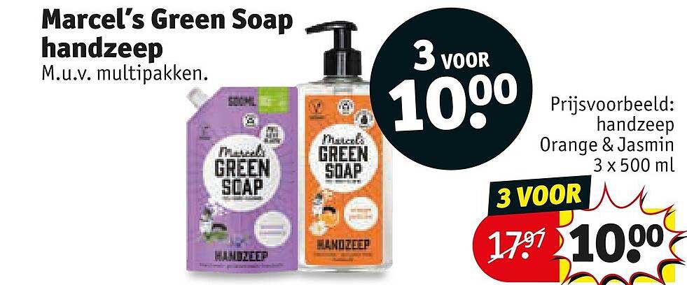 Marcel’s Green Soap handzeep 3 voor 10.00