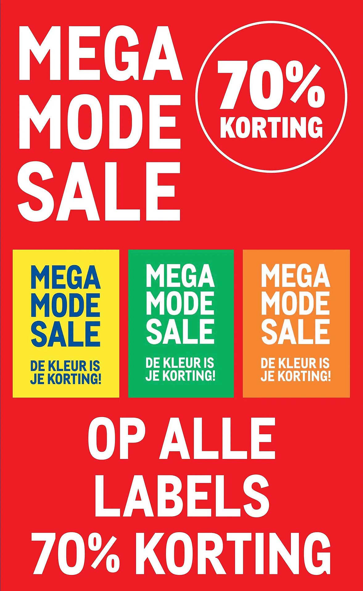 MEGA MODE SALE 70% KORTING