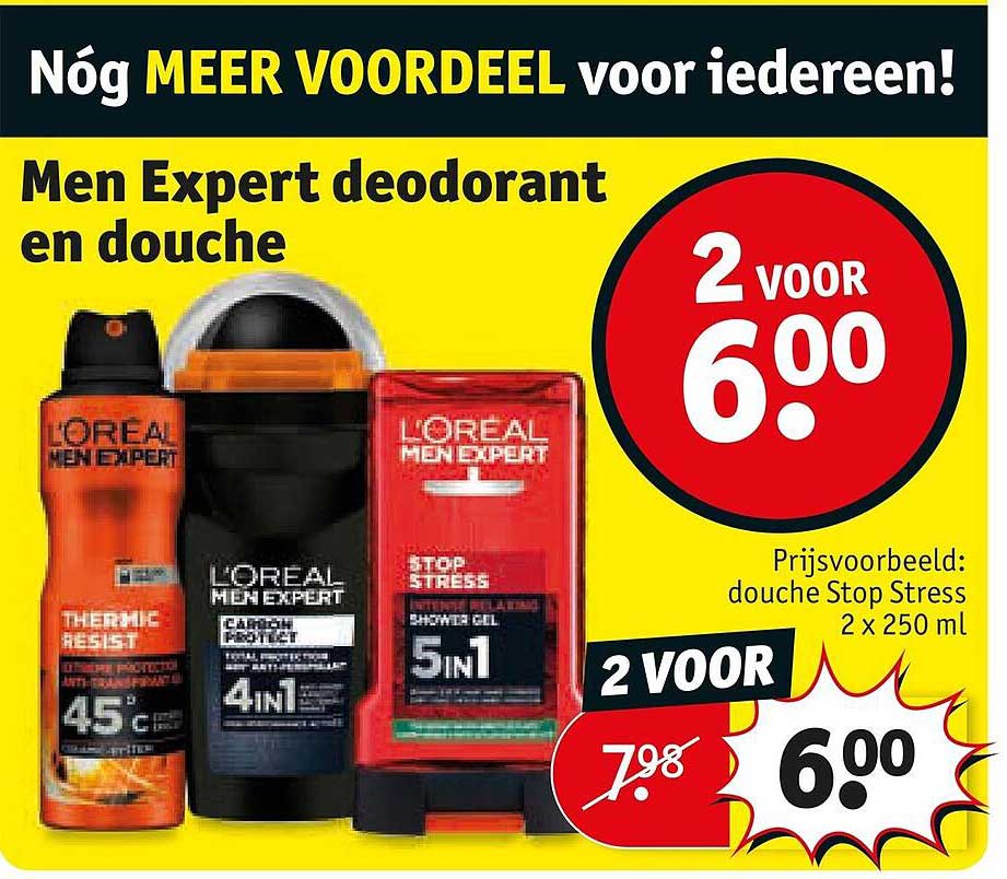 Men Expert deodorant en douche 2 voor 6.00