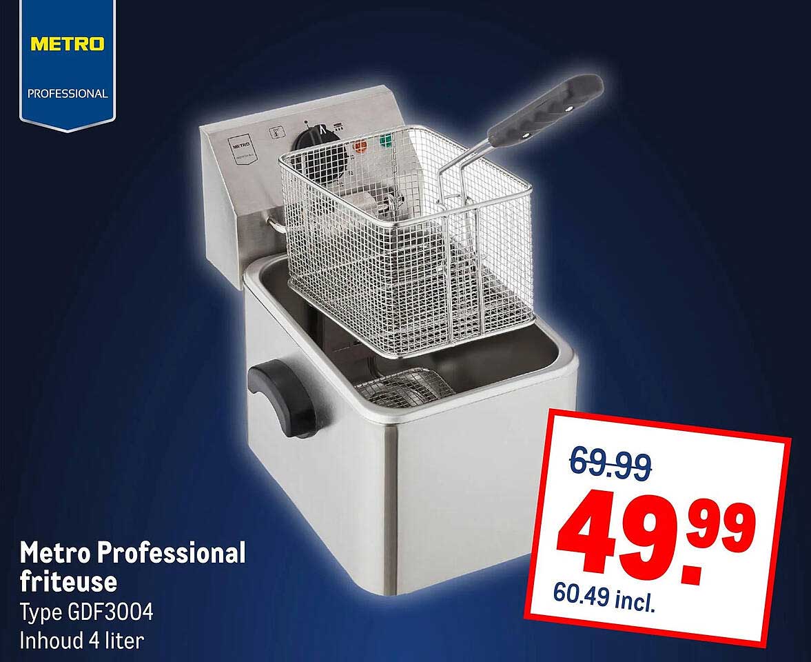 Metro Professional friteuse Type GDF3004 Inhoud 4 liter