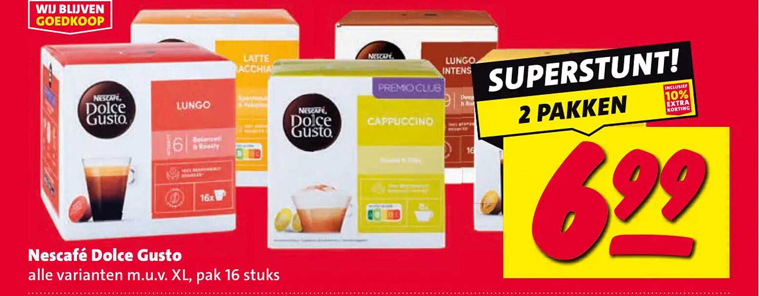Nescafé Dolce Gusto alle varianten m.u.v. XL, pak 16 stuks 2 PAKKEN
