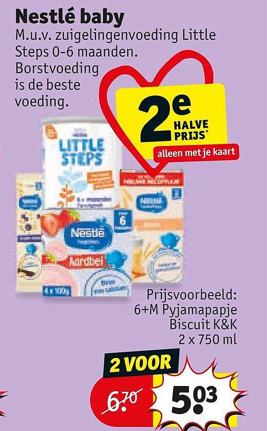Nestlé baby 2e halve prijs*