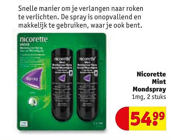 Nicorette Mint Mondspray 1mg, 2 stuks