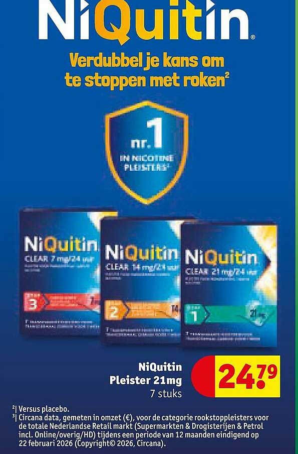 NiQuitin Pleister 21mg 7 stuks