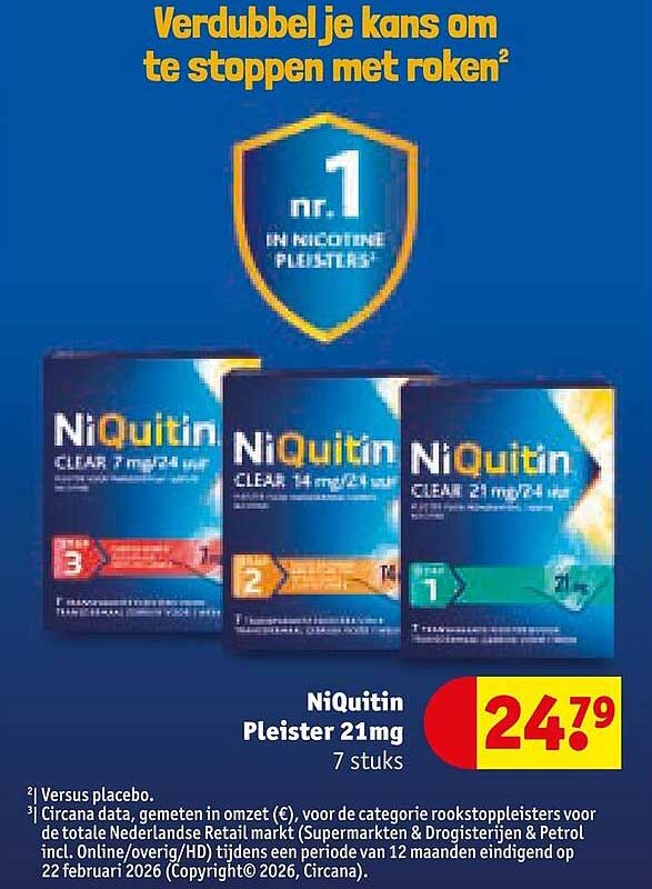 NiQuitin Pleister 21mg 7 stuks