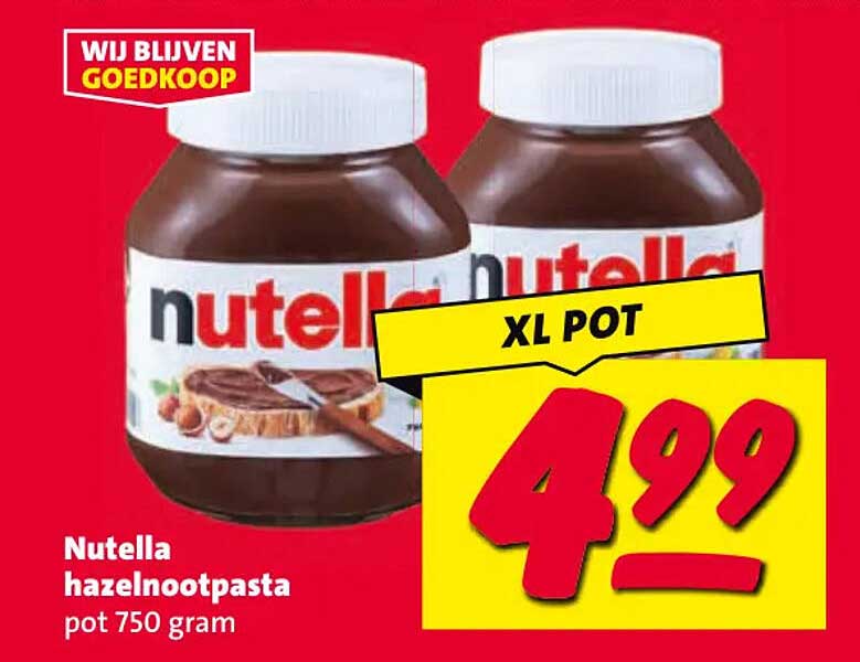 Nutella hazelnootpasta pot 750 gram XL POT
