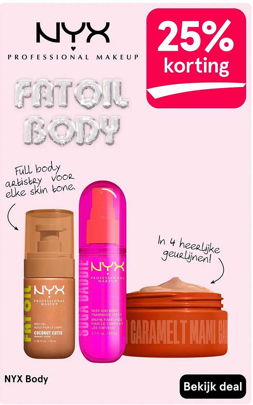 NYX Body 25% korting