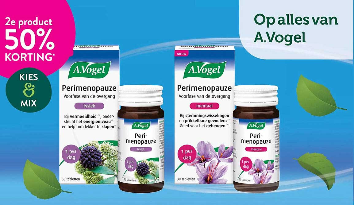 Op alles van A.Vogel 2e product 50% korting