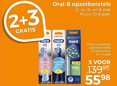 Oral-B opzetborstels 2+3 GRATIS