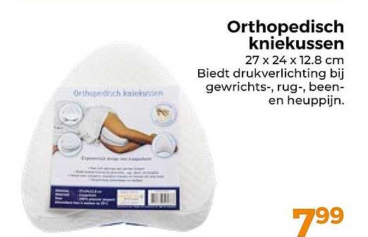 Orthopedisch kniekussen 27 x 24 x 12.8 cm Biedt drukverlichting bij gewrichts-, rug-, been- en heupijn.