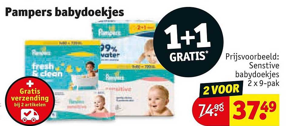 Pampers babydoekjes 1+1 GRATIS*