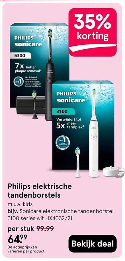 Philips elektrische tandenborstels 35% korting