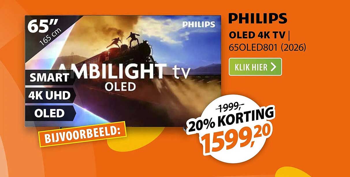 PHILIPS OLED 4K TV | 650OLED801 (2026) 20% KORTING